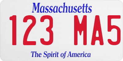 MA license plate 123MA5