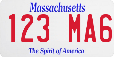 MA license plate 123MA6