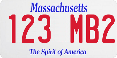 MA license plate 123MB2