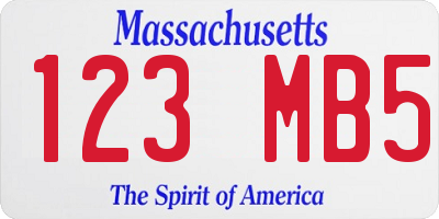 MA license plate 123MB5