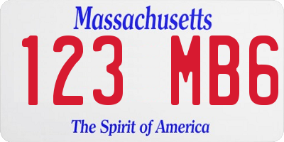 MA license plate 123MB6