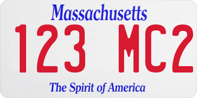 MA license plate 123MC2