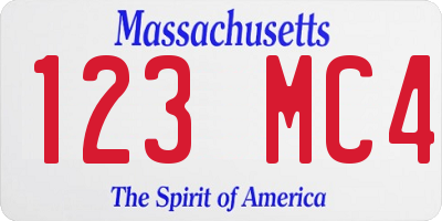 MA license plate 123MC4
