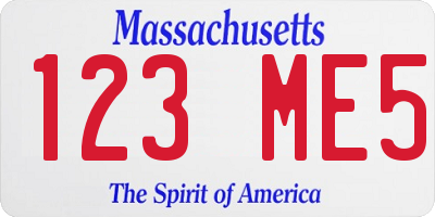 MA license plate 123ME5
