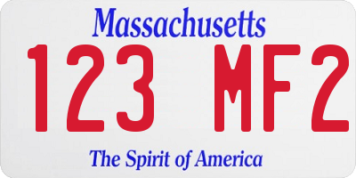 MA license plate 123MF2