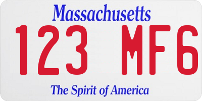 MA license plate 123MF6