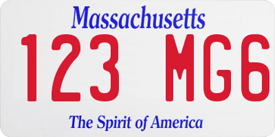 MA license plate 123MG6