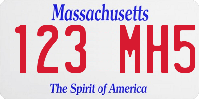 MA license plate 123MH5
