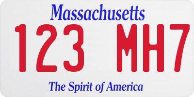 MA license plate 123MH7