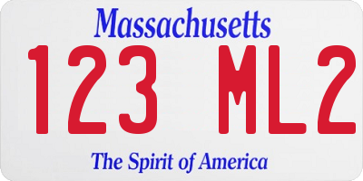 MA license plate 123ML2