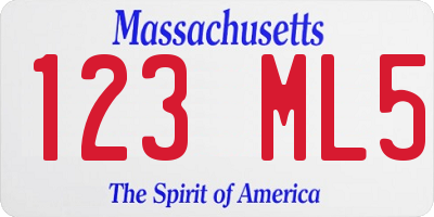 MA license plate 123ML5