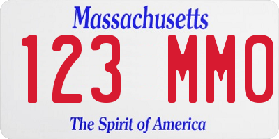 MA license plate 123MM0