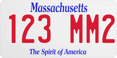 MA license plate 123MM2