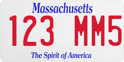 MA license plate 123MM5