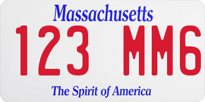 MA license plate 123MM6