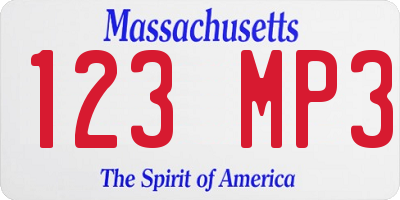 MA license plate 123MP3