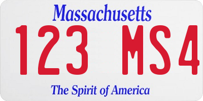 MA license plate 123MS4