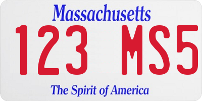 MA license plate 123MS5