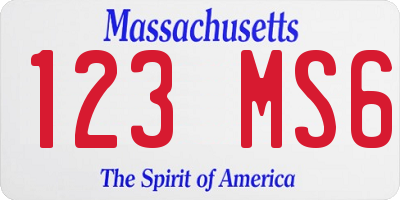 MA license plate 123MS6