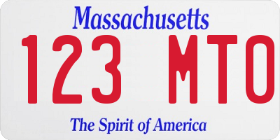 MA license plate 123MT0