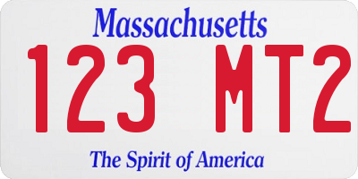 MA license plate 123MT2