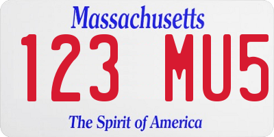MA license plate 123MU5
