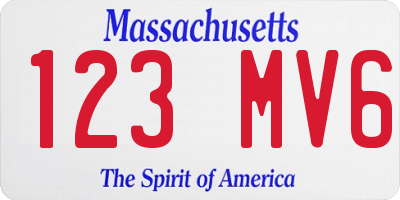 MA license plate 123MV6