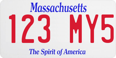 MA license plate 123MY5