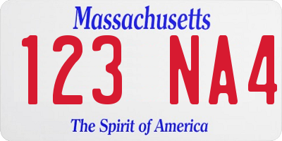 MA license plate 123NA4