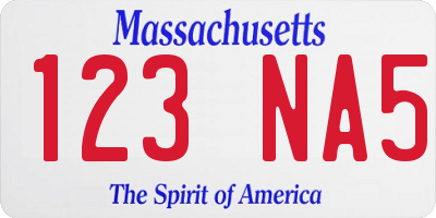 MA license plate 123NA5