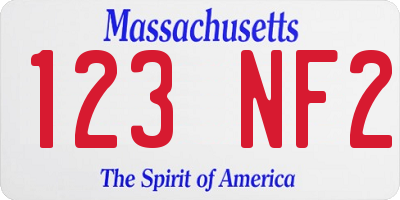 MA license plate 123NF2