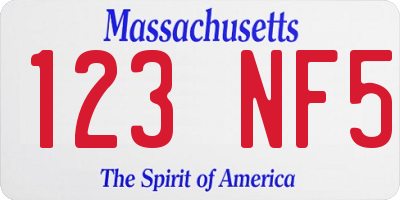 MA license plate 123NF5