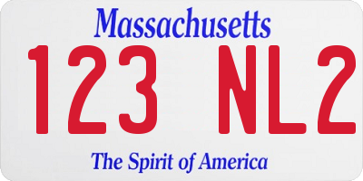 MA license plate 123NL2