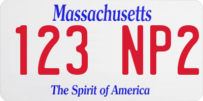 MA license plate 123NP2