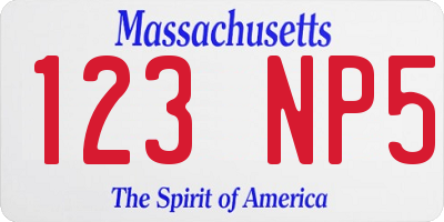 MA license plate 123NP5