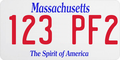MA license plate 123PF2
