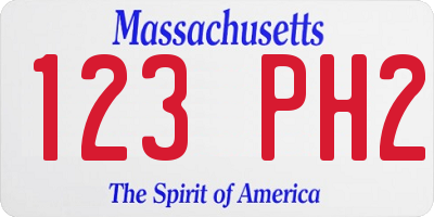 MA license plate 123PH2