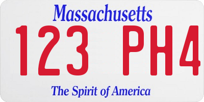 MA license plate 123PH4