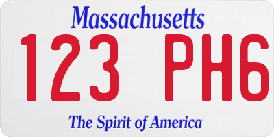 MA license plate 123PH6
