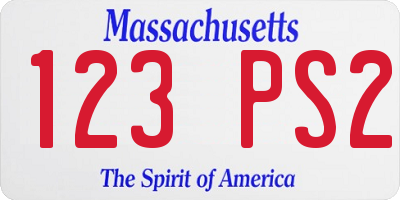 MA license plate 123PS2