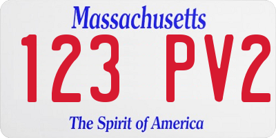MA license plate 123PV2
