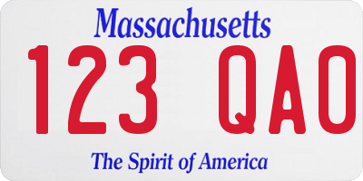 MA license plate 123QA0