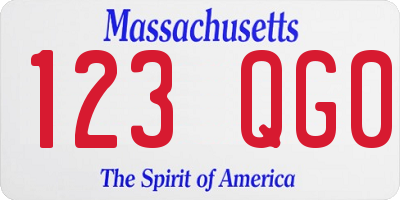 MA license plate 123QG0