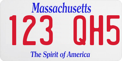 MA license plate 123QH5