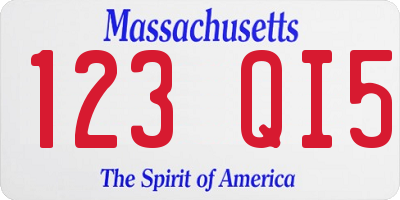 MA license plate 123QI5