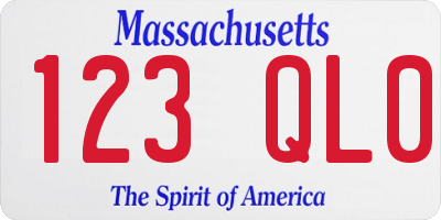 MA license plate 123QL0