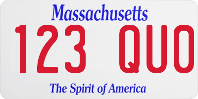 MA license plate 123QU0