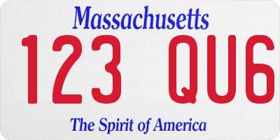 MA license plate 123QU6