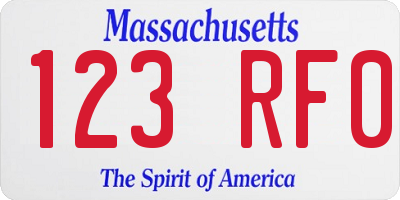 MA license plate 123RF0