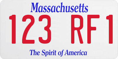 MA license plate 123RF1